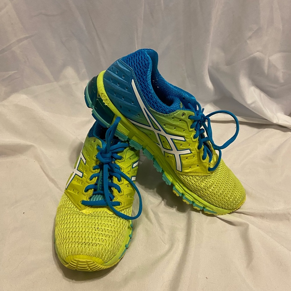 Women’s neon yellow ASICS